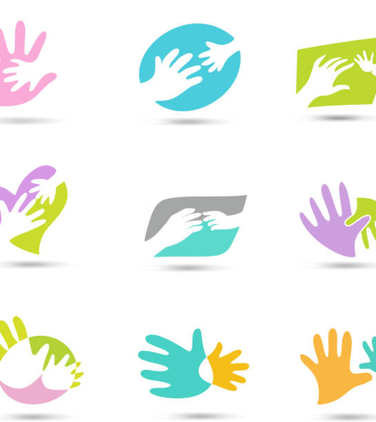 Hands Logo Hands Logo aspire logo stock illustrations