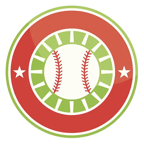Vector illustration of Simple round baseball emblem
