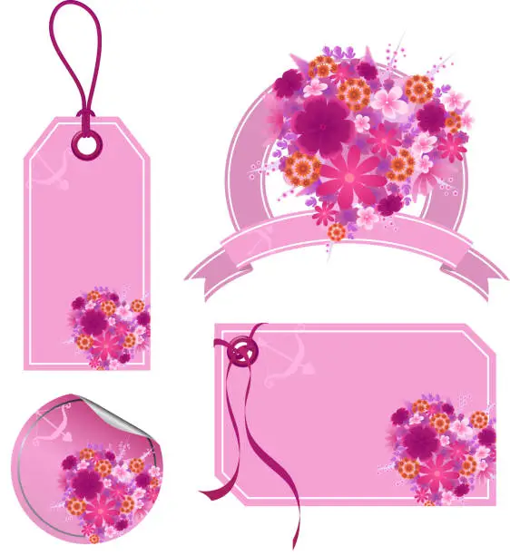 Vector illustration of Flowers Price Tag