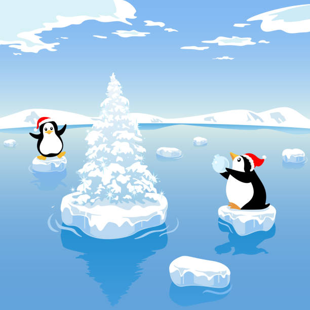 ilustrações de stock, clip art, desenhos animados e ícones de natal no ártico - arctic bay