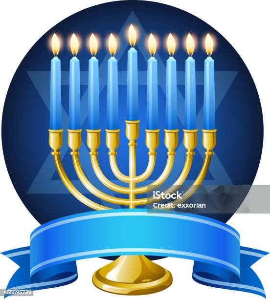 Símbolo De Candelabro Judeu Hanukkah - Arte vetorial de stock e mais imagens de Hanukkah - Hanukkah, Acender, Brilhante - Reluzente