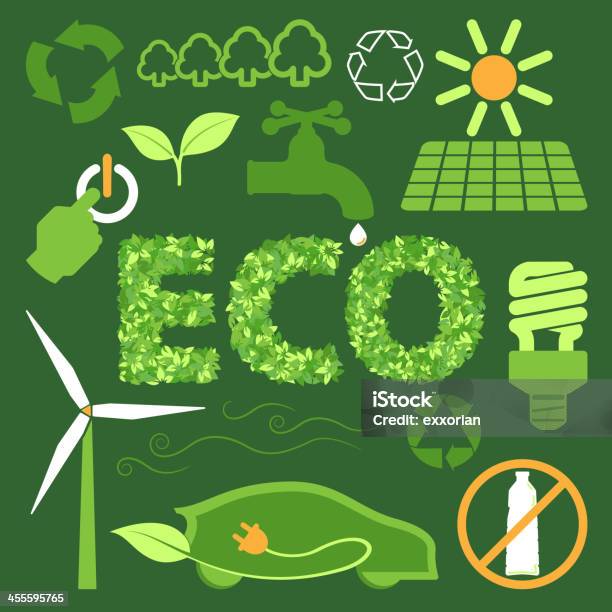 Eco Elements Stock Illustration - Download Image Now - Turning On Or Off, Alternative Fuel Vehicle, Arrow Symbol