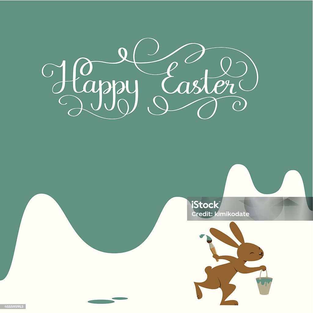 Happy Easter-Hintergrund mit bunny und Schriftzug - Lizenzfrei Grußkarte Vektorgrafik