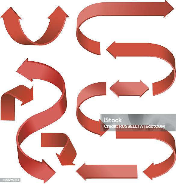 Czerwone Strzałki Przepływu - Stockowe grafiki wektorowe i więcej obrazów Biznes - Biznes, Czerwony, Dane