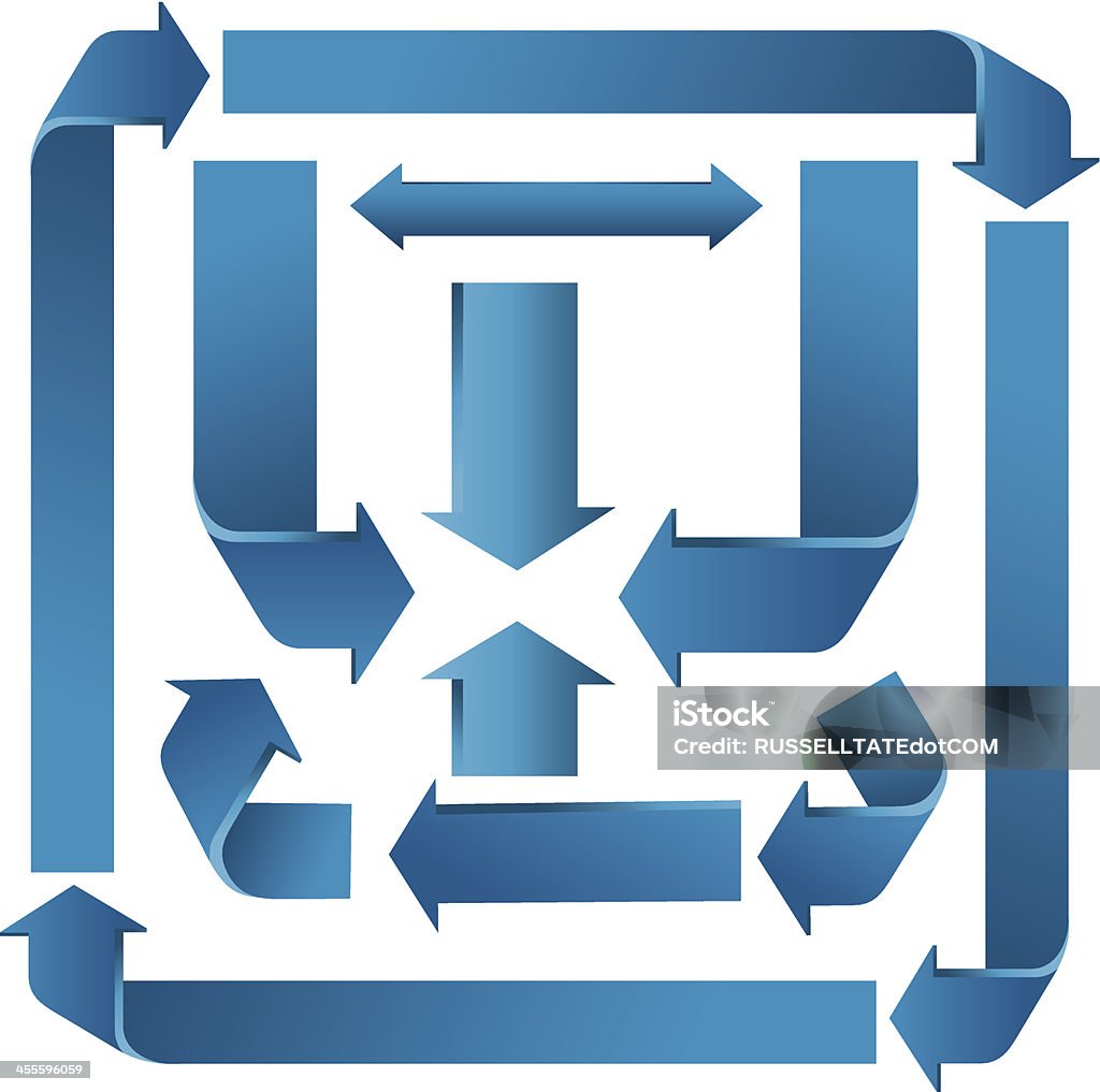 Pointeurs Bleu angle droit - clipart vectoriel de Flèche directionnelle libre de droits