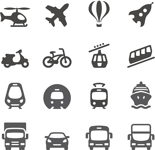 ilustraciones, imágenes clip art, dibujos animados e iconos de stock de mobico iconos — modo de transporte. - train tunnel