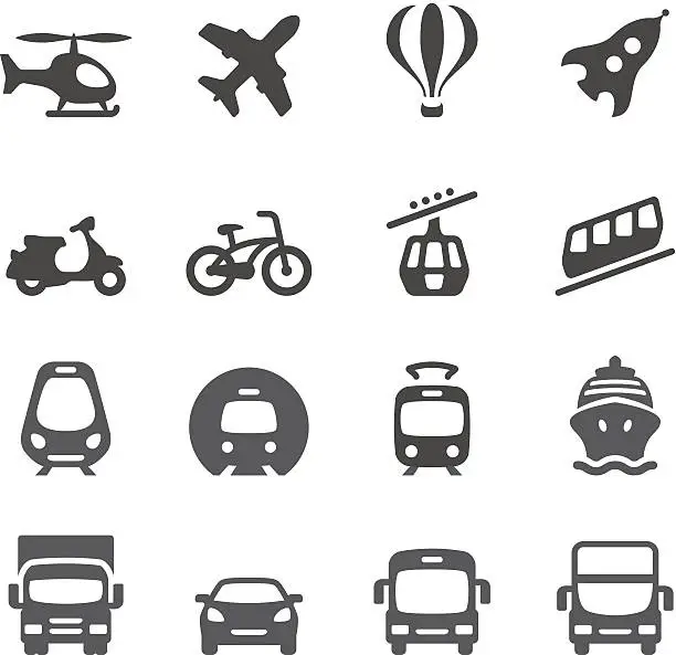 Vector illustration of Mobico icons — Mode of Transport