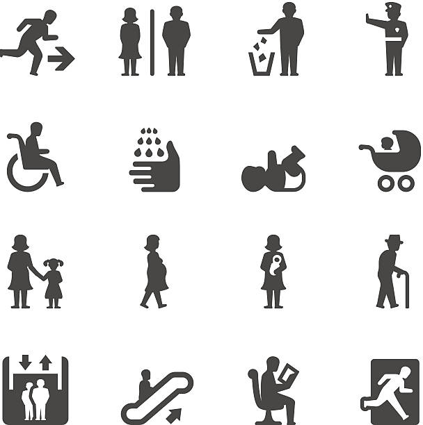значки mobico — общественных местах - accessibility sign disabled sign symbol stock illustrations