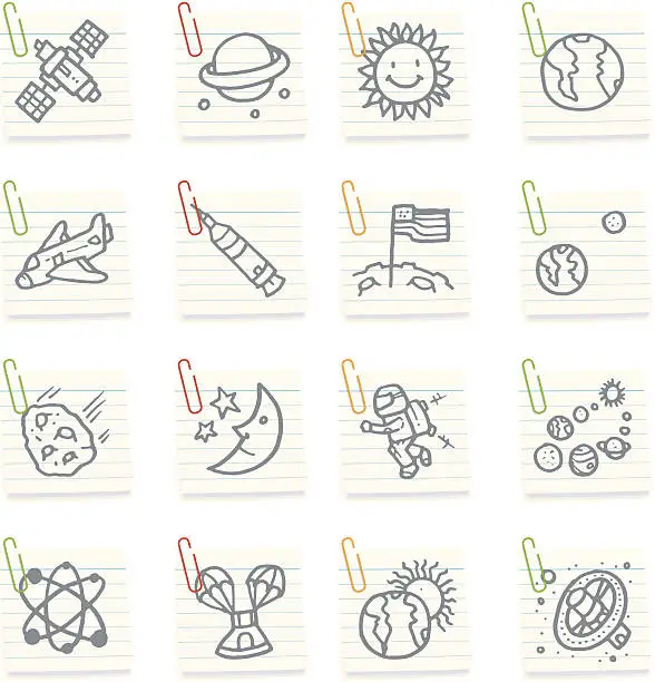 Vector illustration of Space icon notes