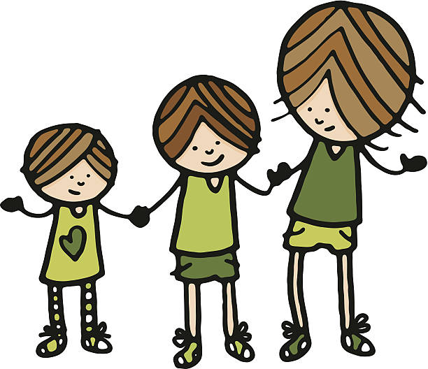 Two Brothers And Sister Stock Illustration - Download Image Now - Sibling,  Sister, Three People - iStock