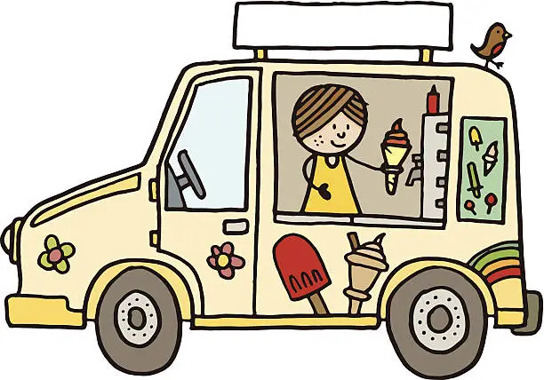 Vector illustration of Ice cream van