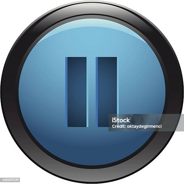 Glossy Icon Design For The Pause Button Stock Illustration - Download Image Now - Keypad, Push Button, Resting