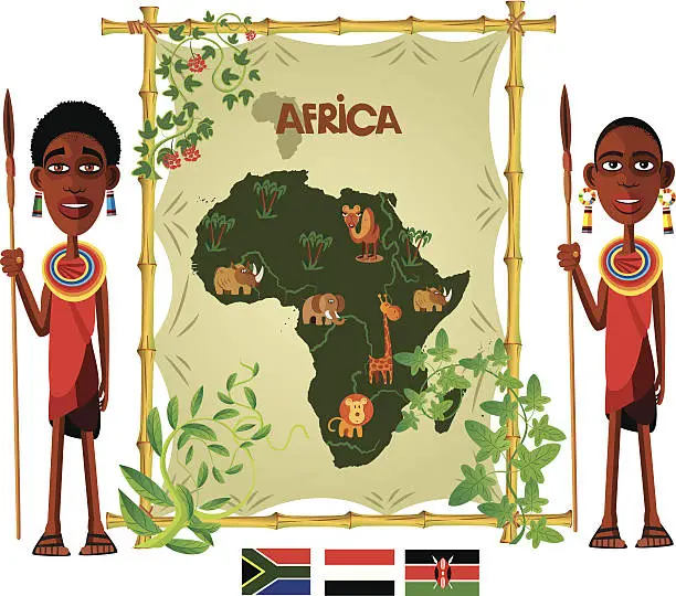 Vector illustration of Cartoon map of Africa