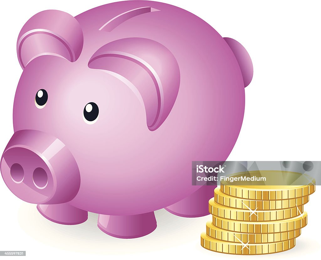 Piggybank rosa - arte vettoriale royalty-free di Affari