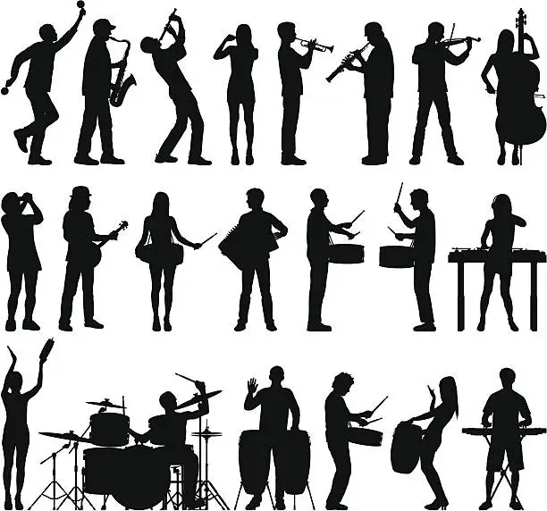 Vector illustration of Many Musicians