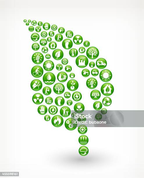 Leaf On Green Energy Buttons Stock Illustration - Download Image Now - Home Heating, House, Adult