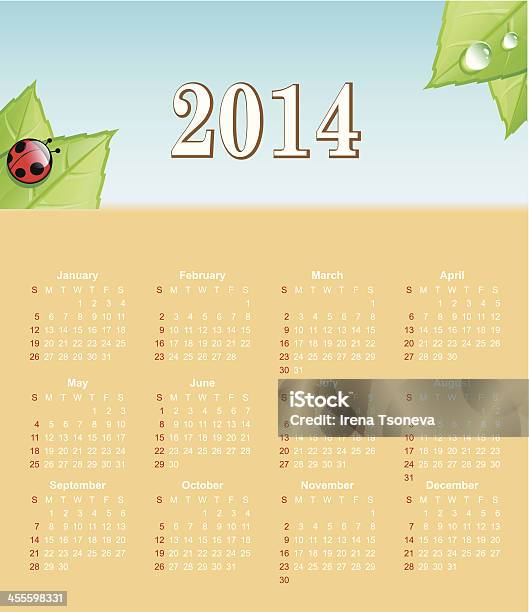 Calendário Para 2014vector - Arte vetorial de stock e mais imagens de 2014 - 2014, Abril, Agenda Eletrónica