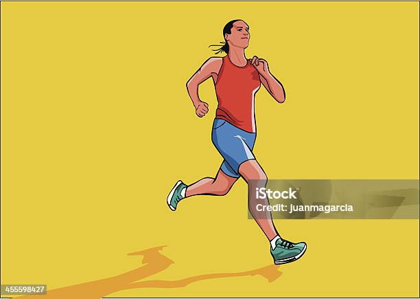 Femme Athlète Femme Jogging Vecteurs libres de droits et plus d'images vectorielles de Absence - Absence, Activité, Adulte