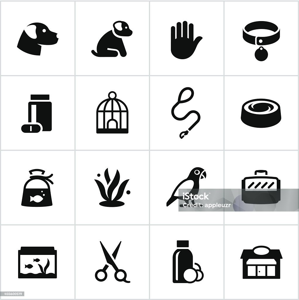 Pet Shop Icons Pet store/shop icons. All white strokes/shapes are cut from the icons and merged allowing the background to show through. Pet Leash stock vector