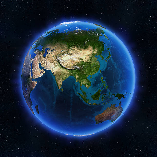 istock The globe of earth showing Asia 455601097