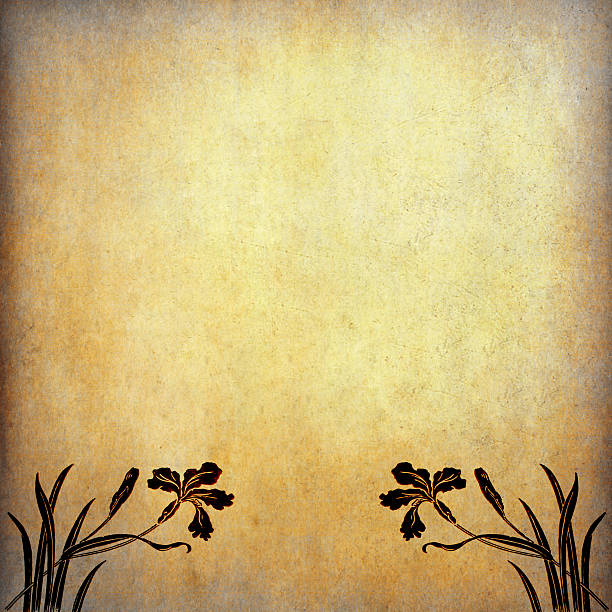istock Illustration of flowers on old paper 455602097