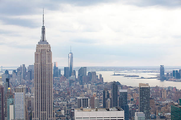 istock Manhattan with Empire state building at New York City 455603025