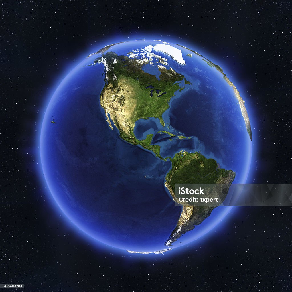 America globe Earth maps courtesy of NASA: http://visibleearth.nasa.gov/ North Stock Photo