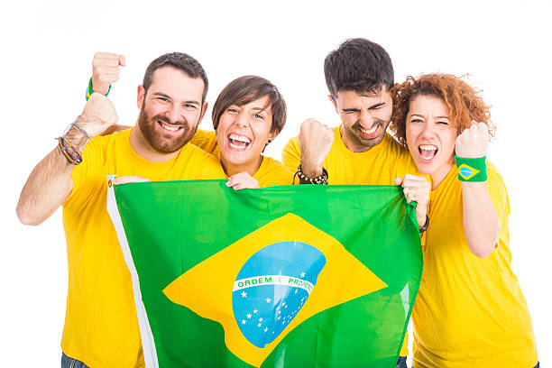 istock Group of Brazilian Supporters 455603369