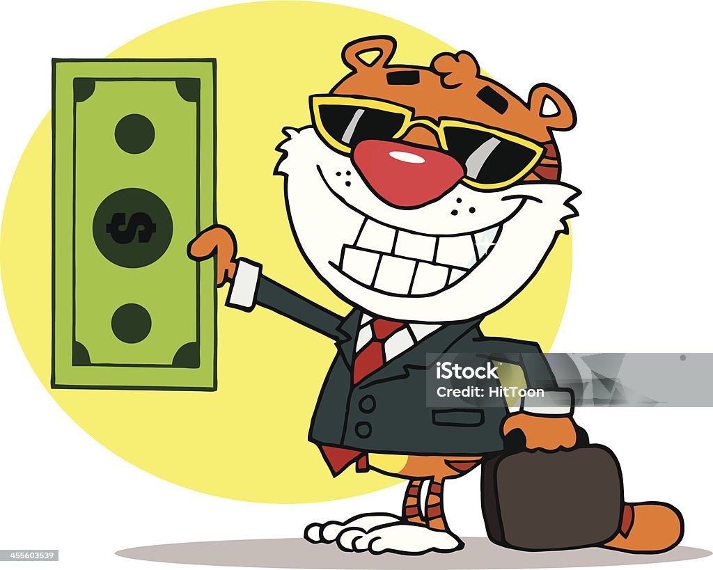 Tiger 쥠 달러 지폐, 배경 - 로열티 프리 다중 색상 벡터 아트