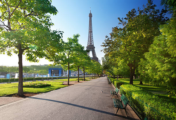 istock sunny morning and Eiffel Tower, Paris, France 455610853