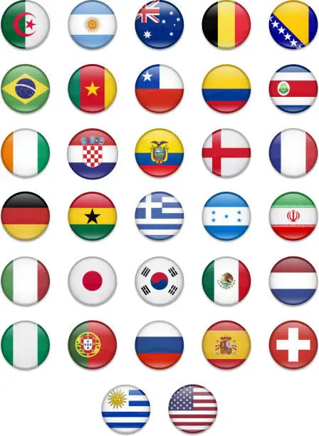 Vector illustration of Brazil 2014- Complete  Flag Collection