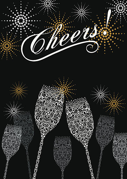 Cheers to the New Year! vector art illustration