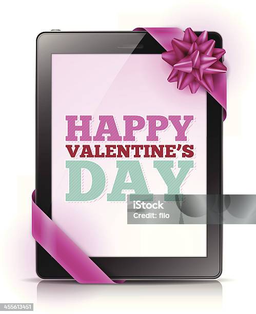 Vetores de Dia Dos Namorados Tablet e mais imagens de Agenda Eletrônica - Agenda Eletrônica, Aniversário, Azul Turquesa