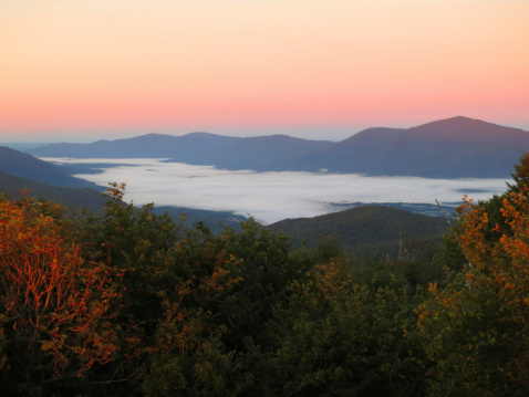 A sunrise view of Vermont's Green Mountains.