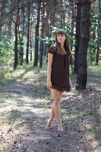 istock Young sexy girl on a walk 455621515