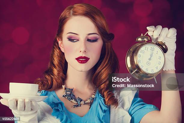 Portrait Of A Young Redhead Woman Stock Photo - Download Image Now - Alice in Wonderland - Fictional Character, Backgrounds, Fairy Tale