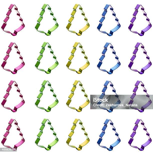 Repeating Pattern Of Cookie Cutters Christmas Tree Isolated On Stock Photo - Download Image Now