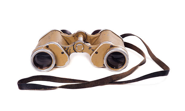 istock Old German military binoculars on a white background 455626595