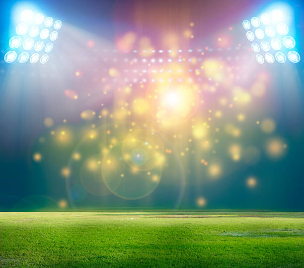 istock A huge arena with green grass  455627557