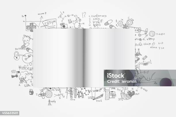 Blank Open Notebook On The White Background With Medical Formulas Stock Illustration - Download Image Now