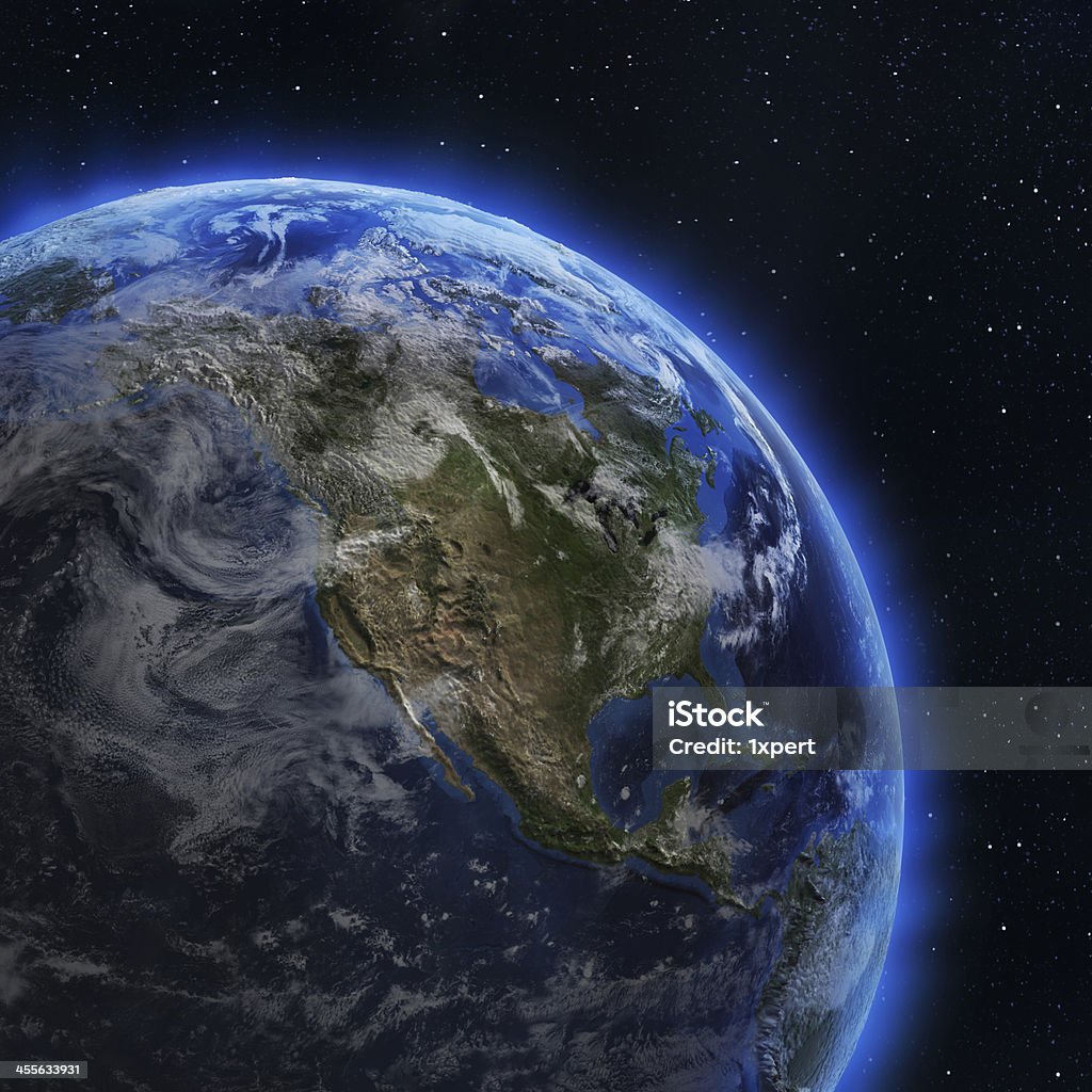 USA and Canada from space Earth maps courtesy of NASA: http://visibleearth.nasa.gov/ Planet Earth Stock Photo