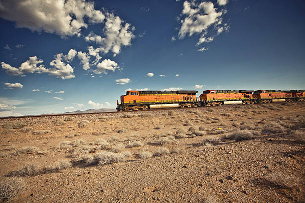 istock Cargo locomotive railroad in Arizona desert 455634603