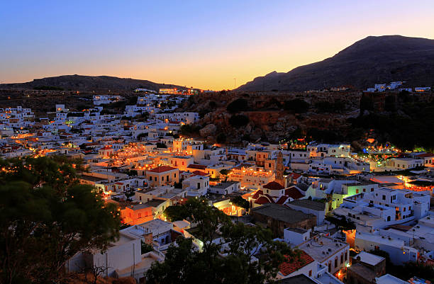 istock Lindos rhodes greece sunset 455636663