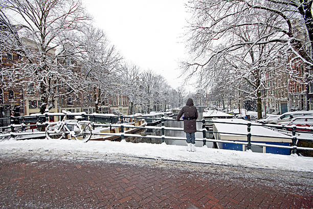 istock Amsterdam covered with snow in the Netherlands 455637727