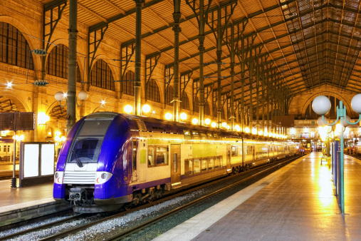 Modern Fast Passenger Train   at the station. Paris. France