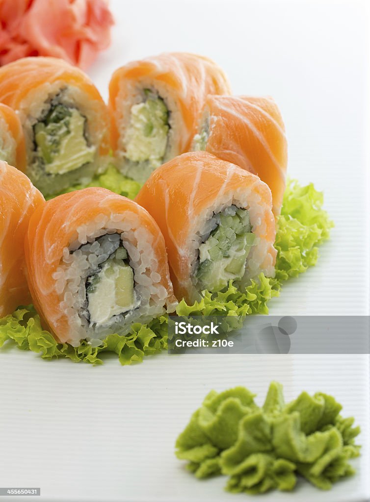 salmon sushi roll Asia Stock Photo