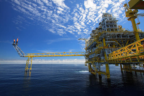 istock Oil and gas platform in offshore industry 455651439