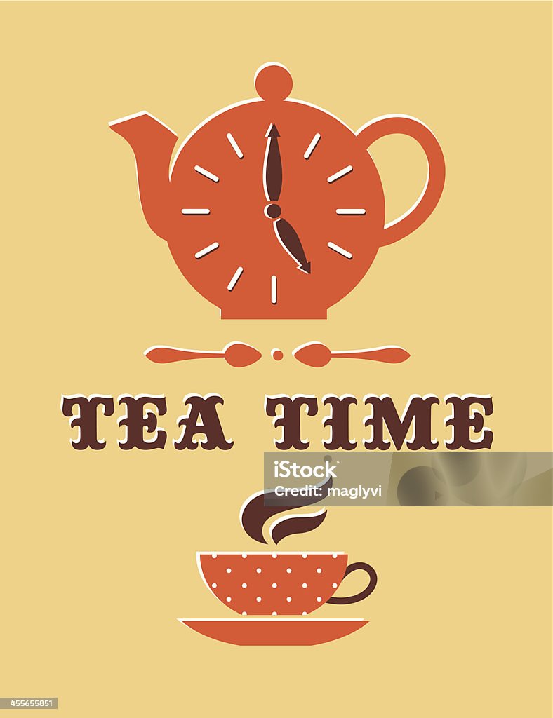 Tea Time Back Tea Time Stock Illustration - Download Image Now - Breakfast, Clock ...