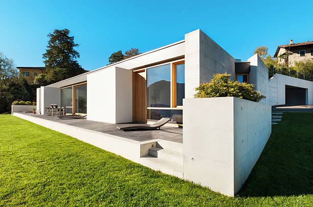 istock Beautiful modern house, outdoor 455660121