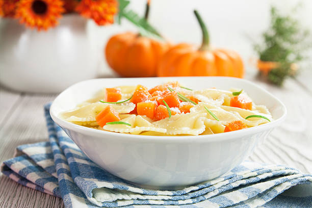 istock Farfalle with pumpkin and parmesan 455660359
